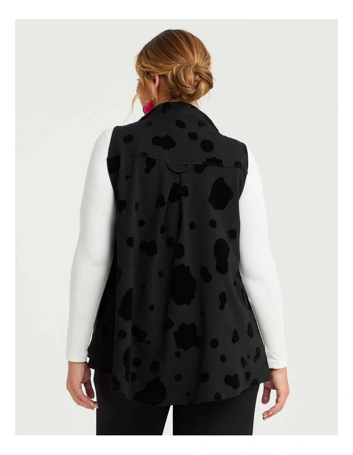 Ponte Flocked Lena Vest Black image 2