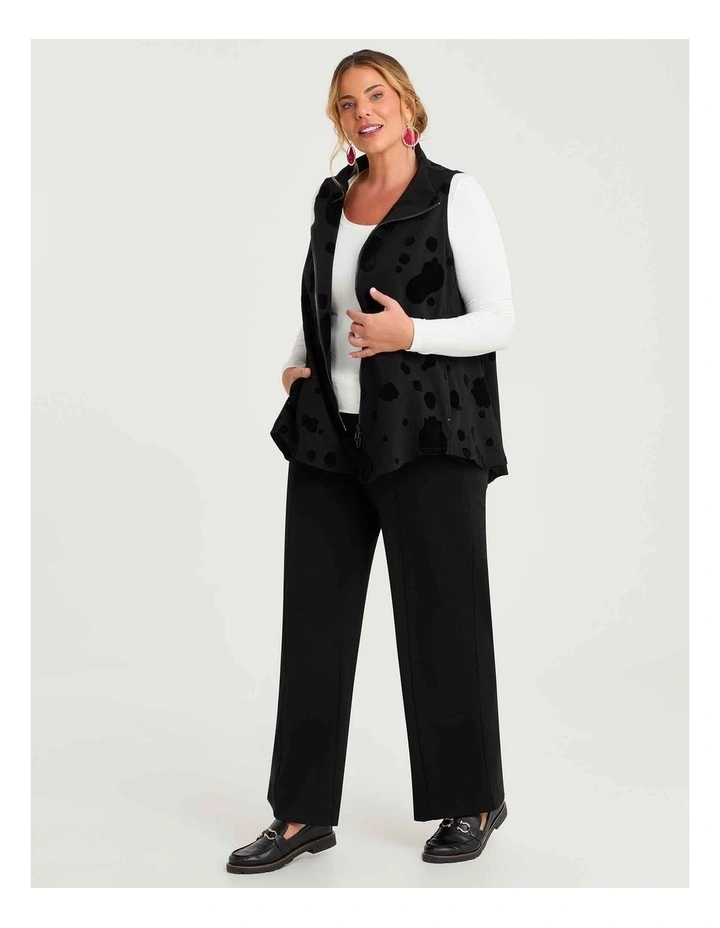 Ponte Flocked Lena Vest Black image 3