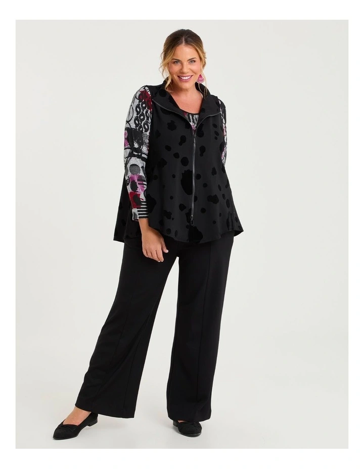 Ponte Flocked Lena Vest Black image 4
