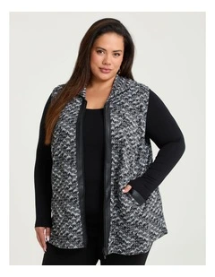 Dot Jacquard Knit Vest Black/grey/white