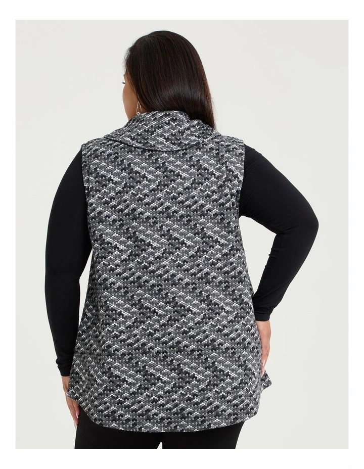 Dot Jacquard Knit Vest Black/grey/white image 2