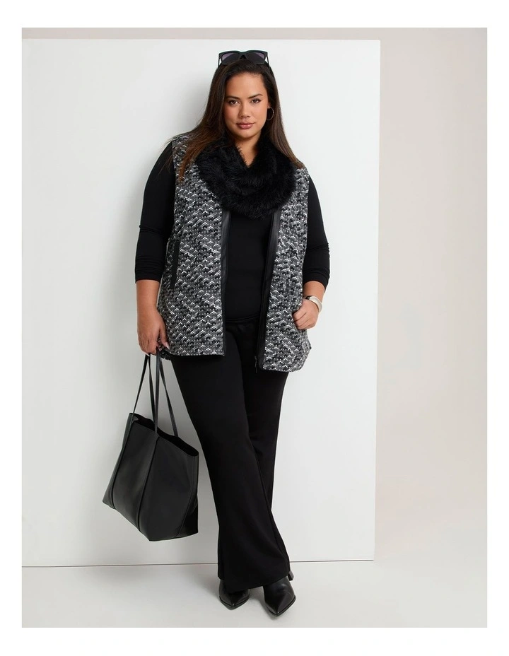 Dot Jacquard Knit Vest Black/grey/white image 4