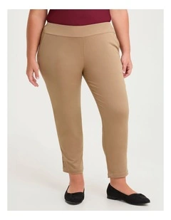 Petite Medina Slim Leg Natural Pant in Brown Sugar