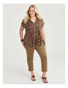 Petite Medina Slim Leg Natural Pant in Brown Sugar