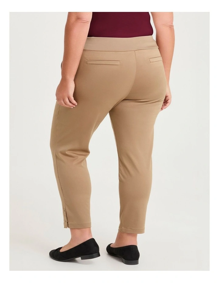 Petite Medina Slim Leg Natural Pant in Brown Sugar image 2