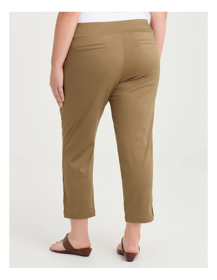 Petite Medina Slim Leg Natural Pant in Brown Sugar image 2