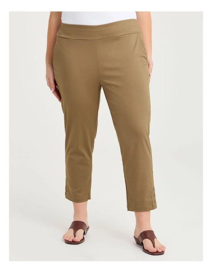 Petite Medina Slim Leg Natural Pant in Brown Sugar image 3