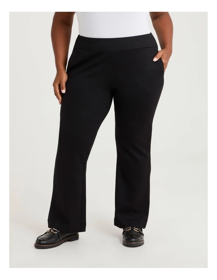 Petite Bootleg Natural Ponte Pant Black image 1