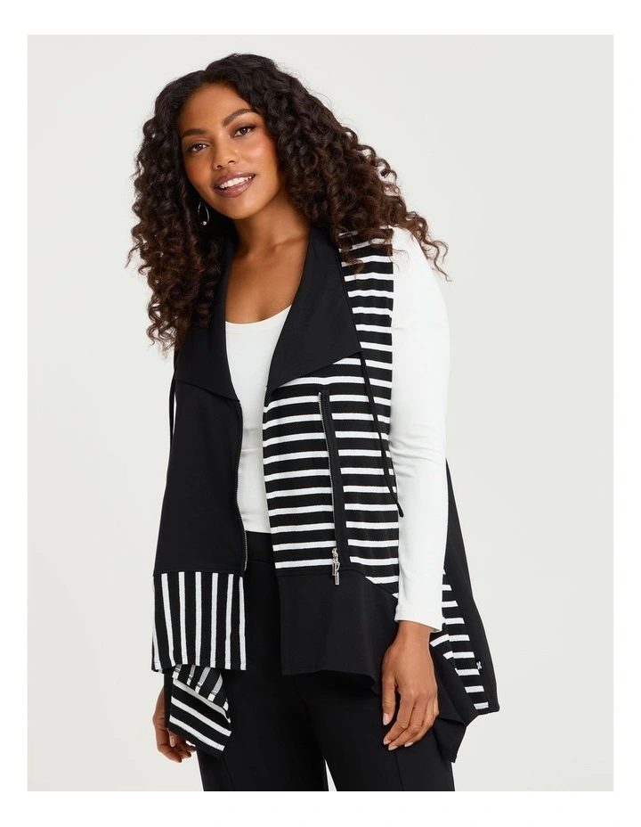 Natural Cala Stripe Splice Vest Black/stripe image 3