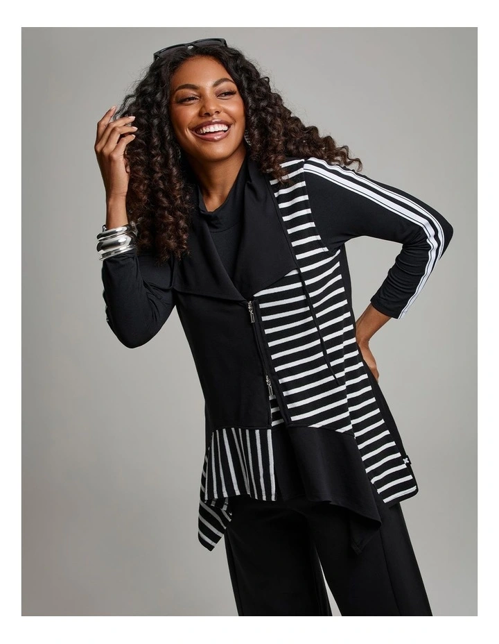 Natural Cala Stripe Splice Vest Black/stripe image 5