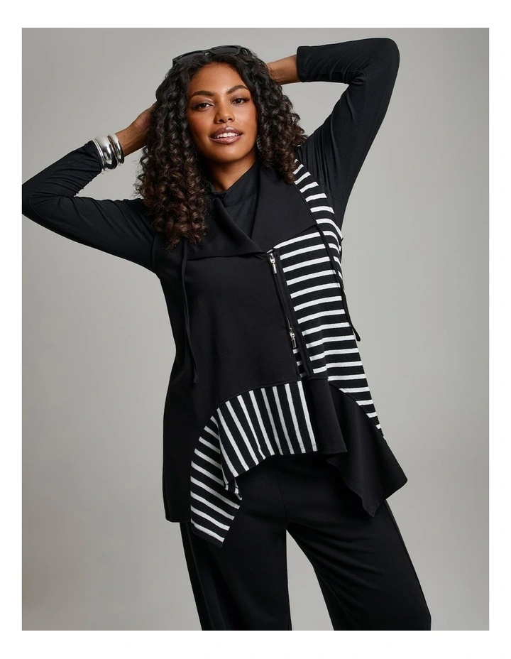 Natural Cala Stripe Splice Vest Black/stripe image 6