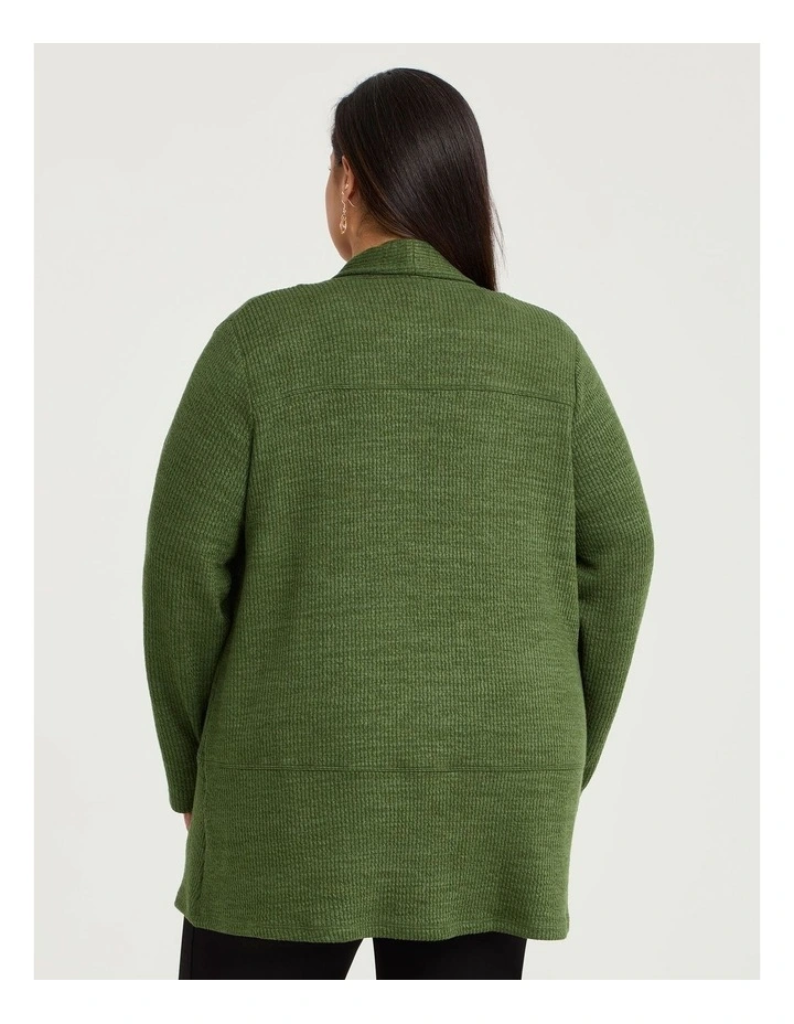 Shawl Collar Snug Cardigan Clover Green image 2