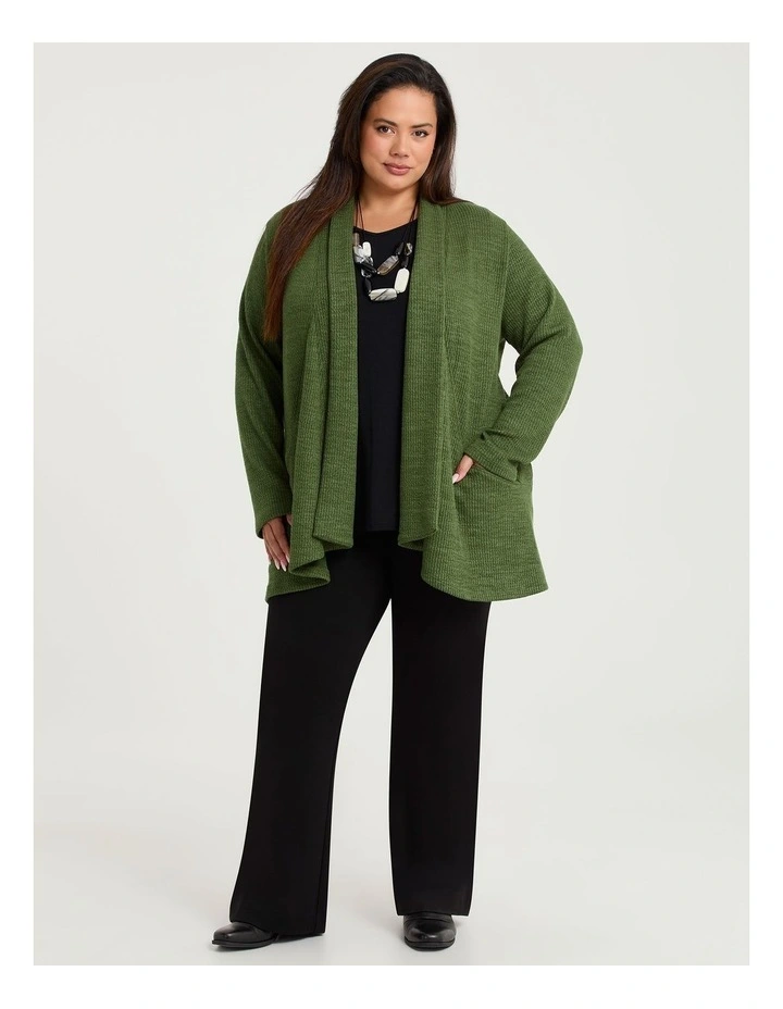 Shawl Collar Snug Cardigan Clover Green image 4