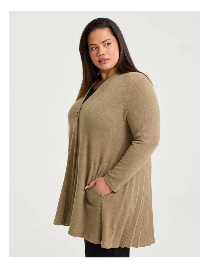 Pleat Back Snug Cardigan Brown Sugar image 3
