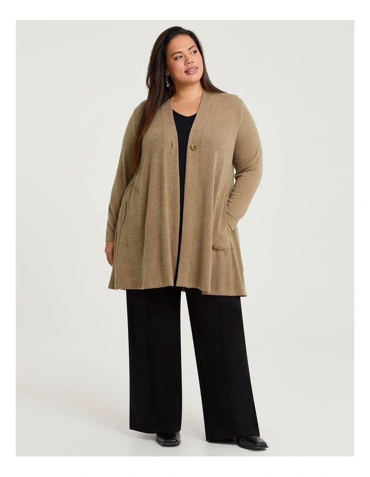 Pleat Back Snug Cardigan Brown Sugar image 4