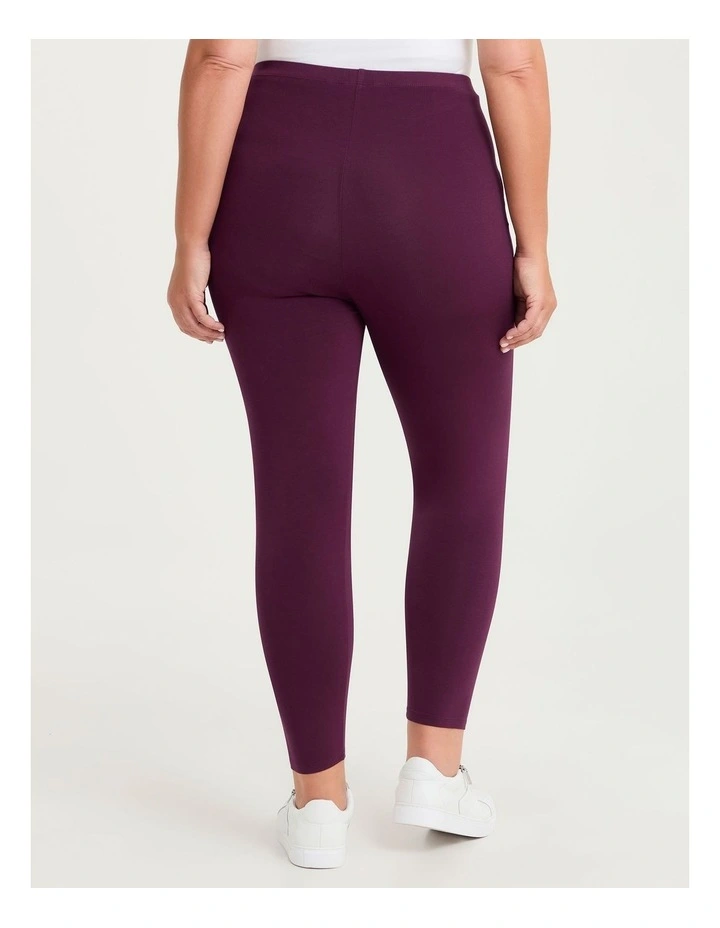 Bamboo Breezy 7/8 Legging in Burgundy Berry image 2
