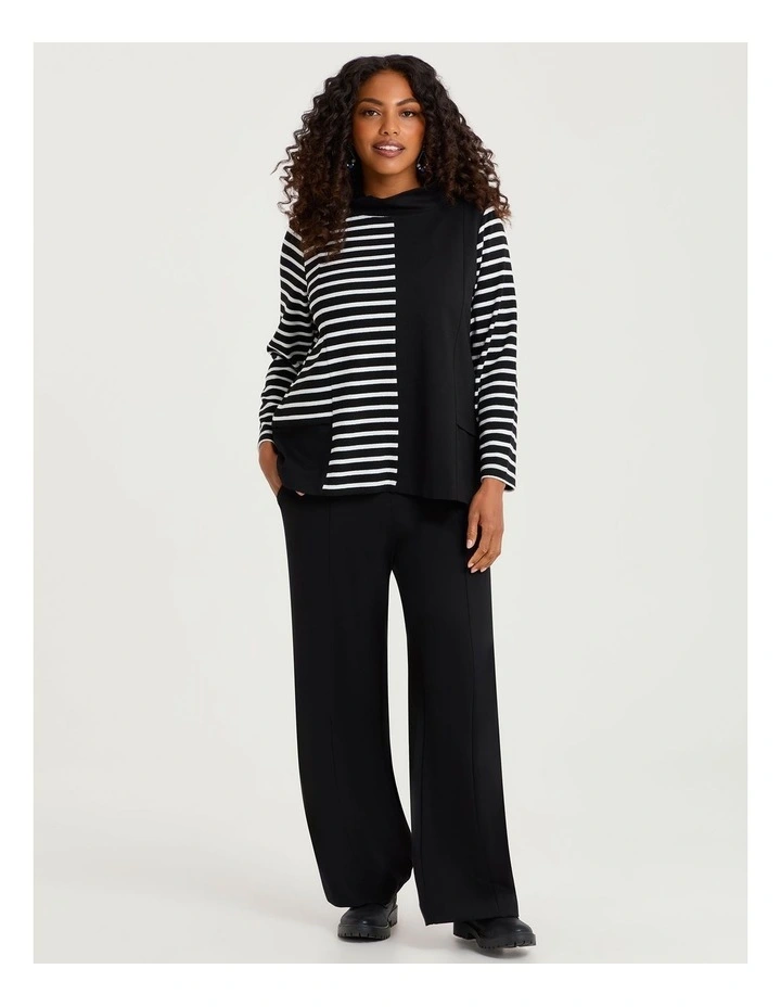 Natural Cala Stripe Splice Top Black/stripe image 3