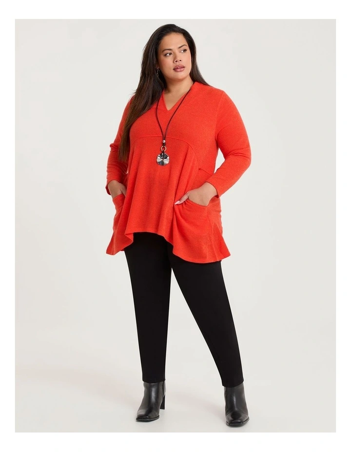 Cosy Snug Empire Tunic Tomato Red image 4