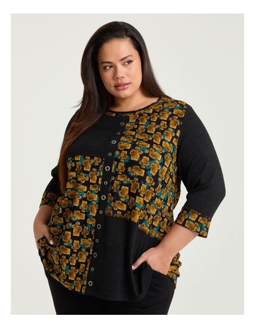 BLACK/MUSTARD PRINT colour