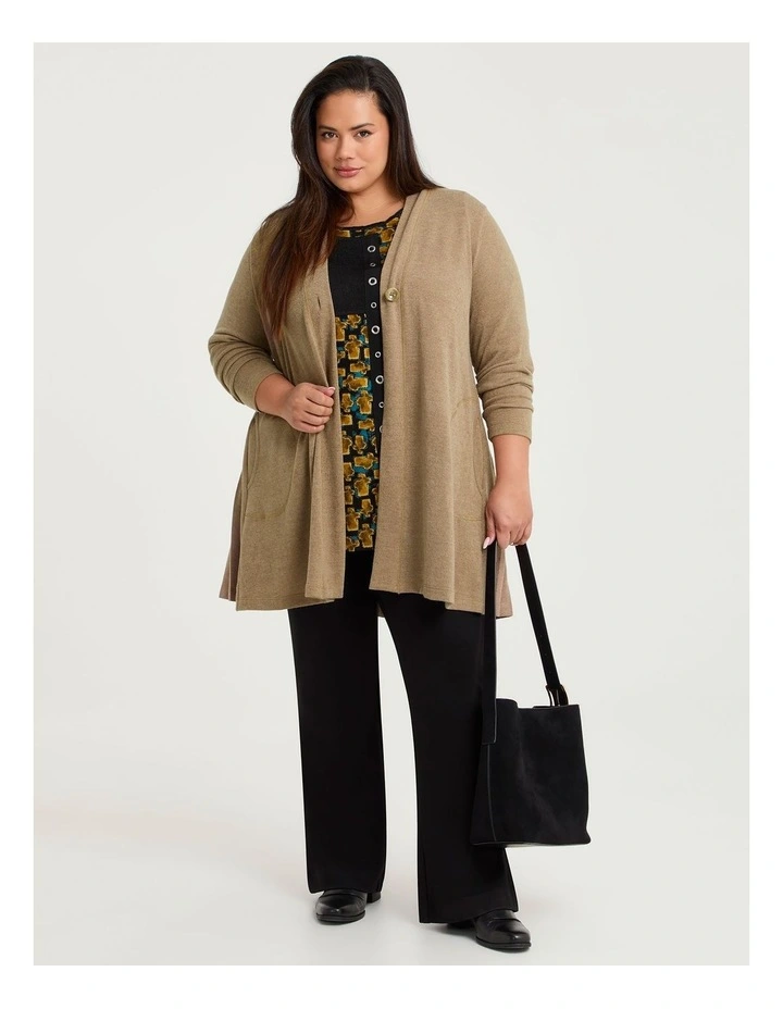 Jacquard Spliced Snug Tunic Black/mustard Print image 4