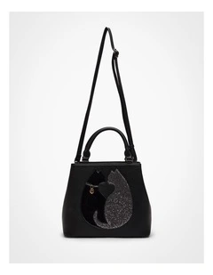 Kissing Cats Shoulder Bag Black/White