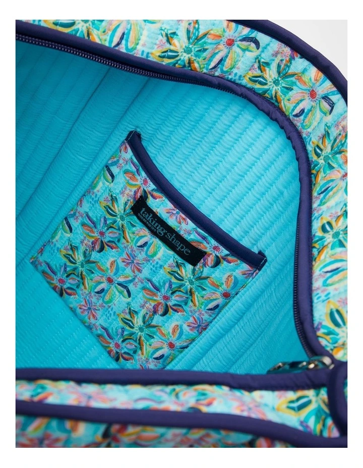 Ettavee Quilted Tote Bag Aqua Floral image 4