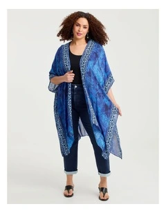Shibori Patchwork Cape Blue