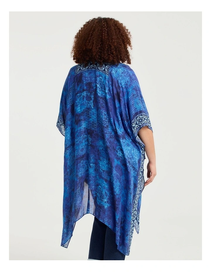 Shibori Patchwork Cape Blue image 2