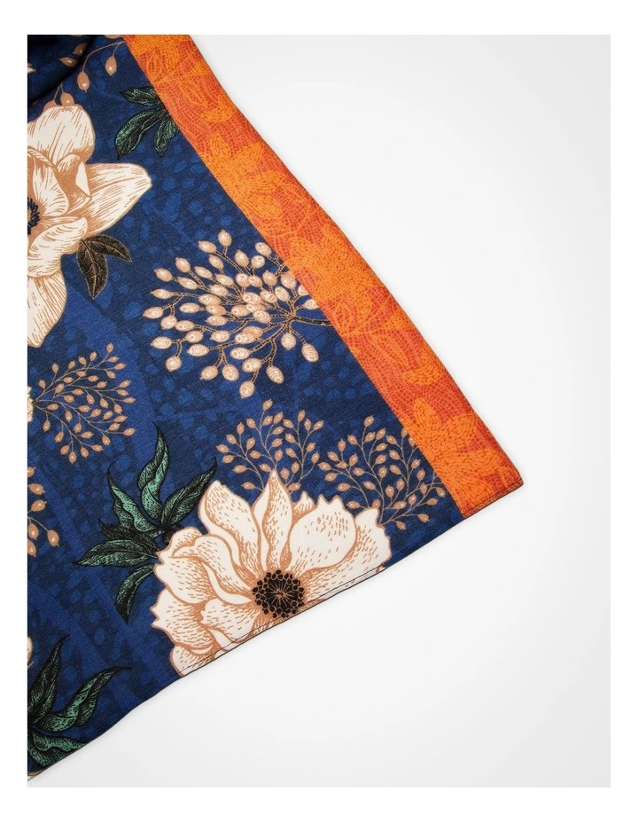 Floral Border Trim Cape Kimono Multi image 4