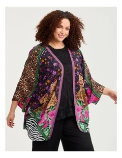 Animal Spliced Curved Cape Multi
