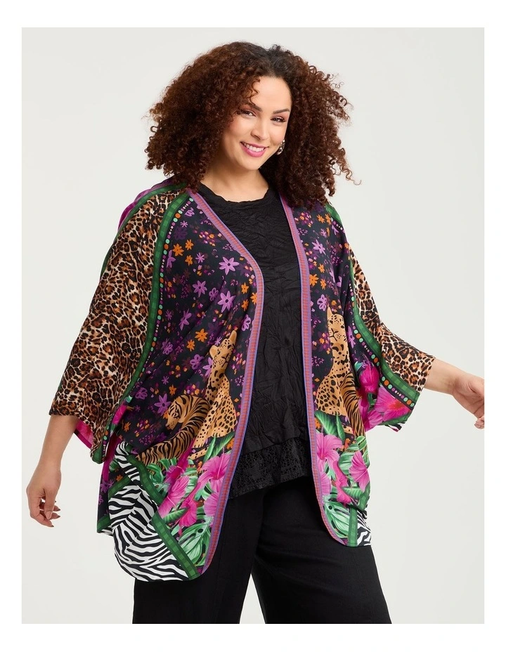 Animal Spliced Curved Cape Multi image 1
