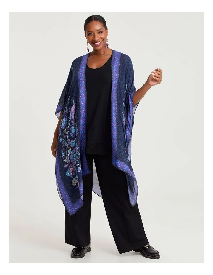 Purple Paisley Print Cape Purple image 1
