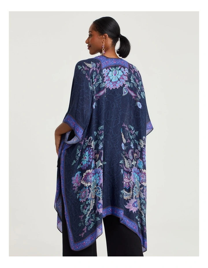Purple Paisley Print Cape Purple image 2