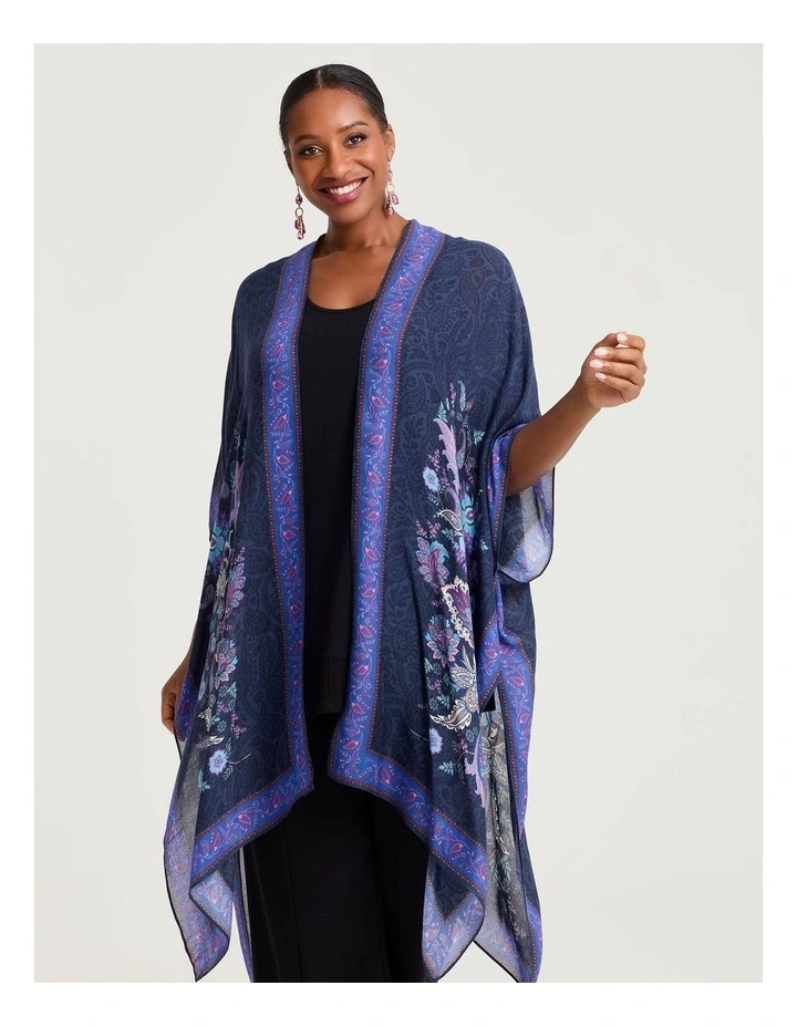 Purple Paisley Print Cape Purple image 3