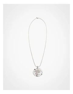 Silver Diamante Long Necklace Silver