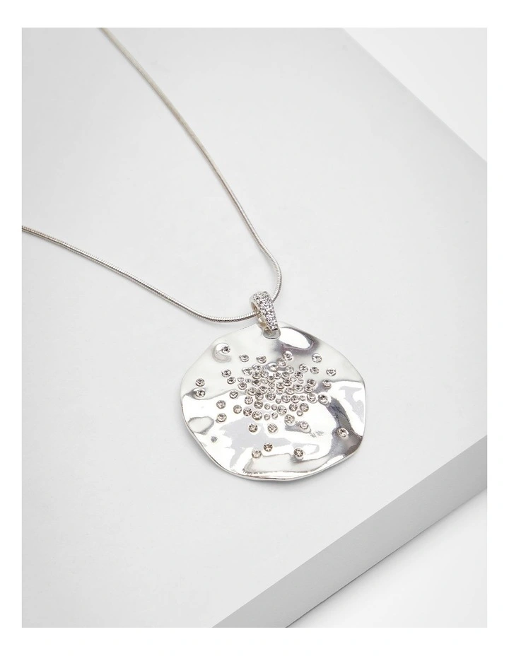 Silver Diamante Long Necklace Silver image 3
