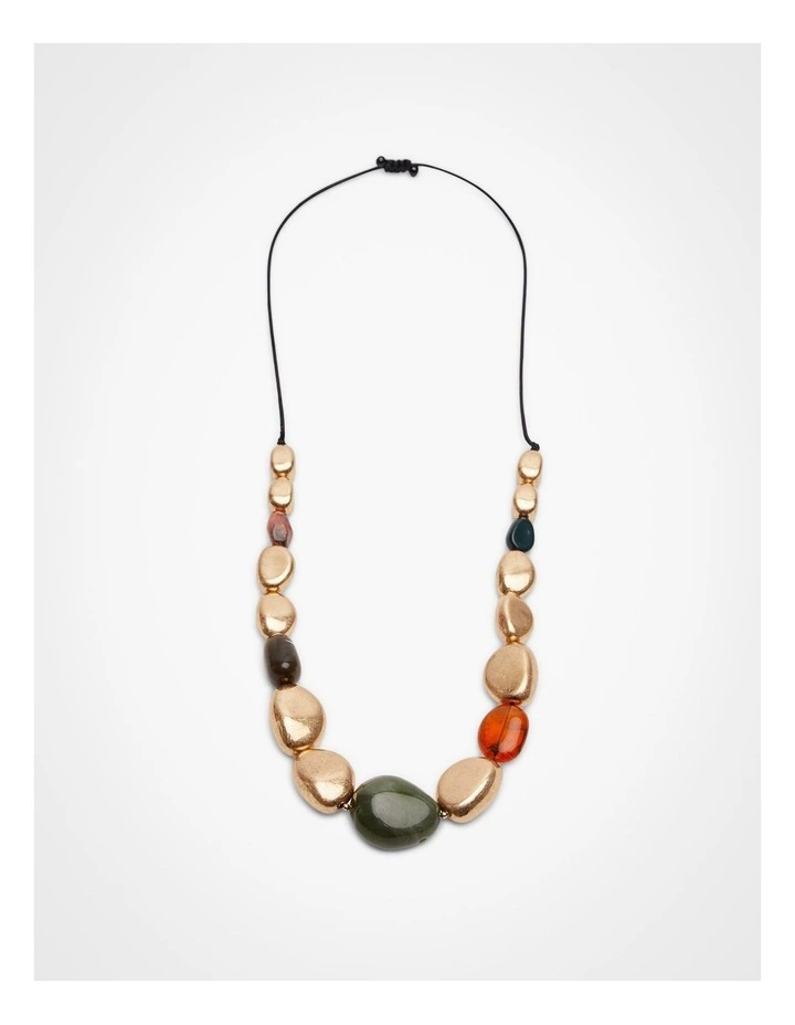 Beaded Autumn Long Necklace Multi image 1