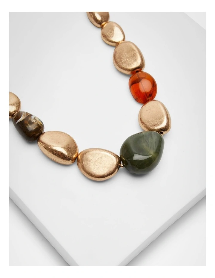 Beaded Autumn Long Necklace Multi image 3