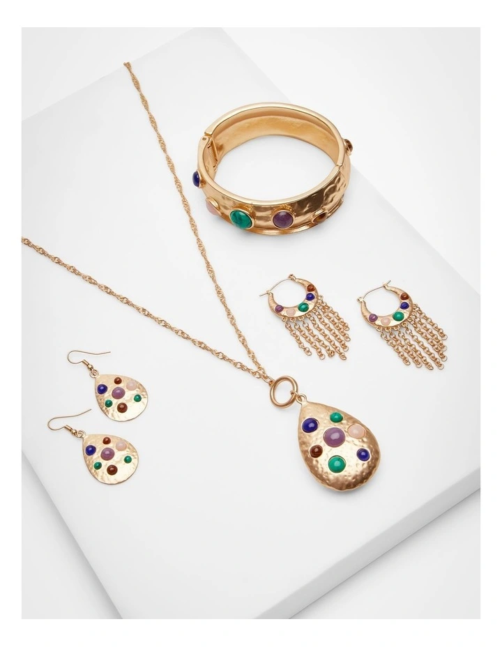 Natural Gems Pendant Necklace Gold image 4