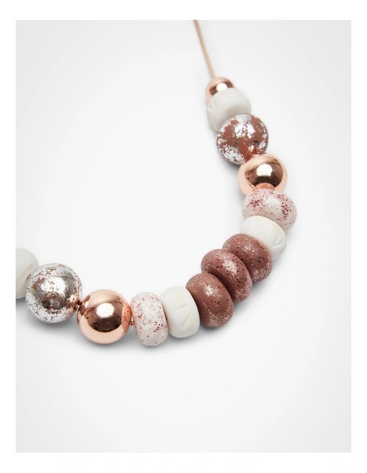 Polymer Brown Tones Necklace Brown image 3