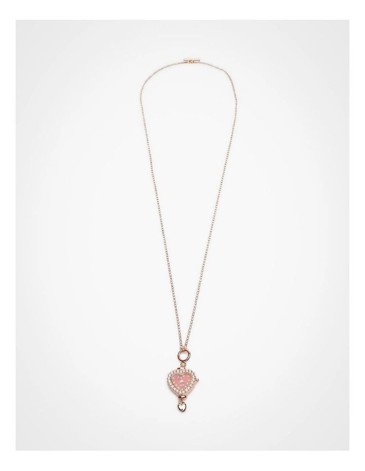Red Watch Heart Multiwear Necklace Rose Gold image 1