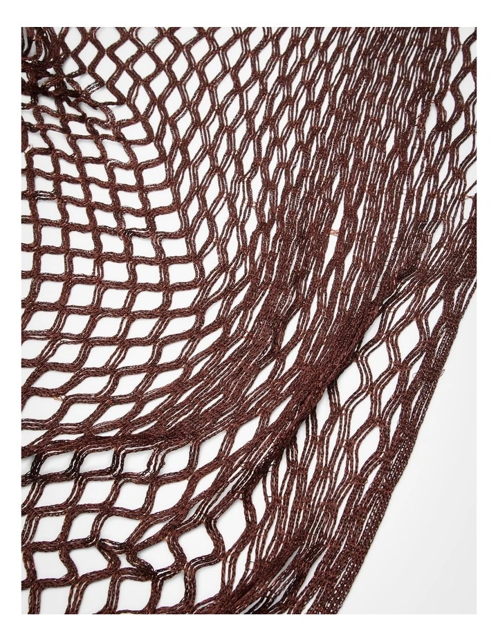 Dressy Crochet Poncho Brown image 4