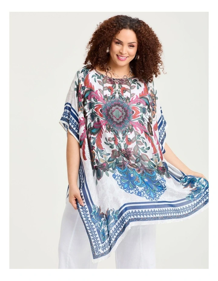 Paisley Design Poncho Multi image 1