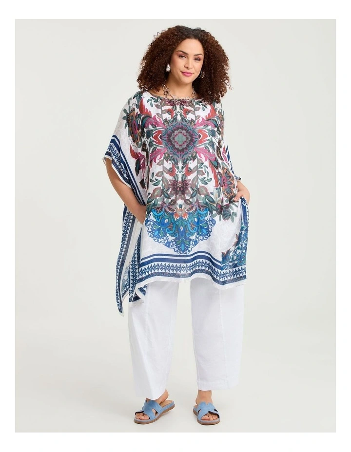 Paisley Design Poncho Multi image 3