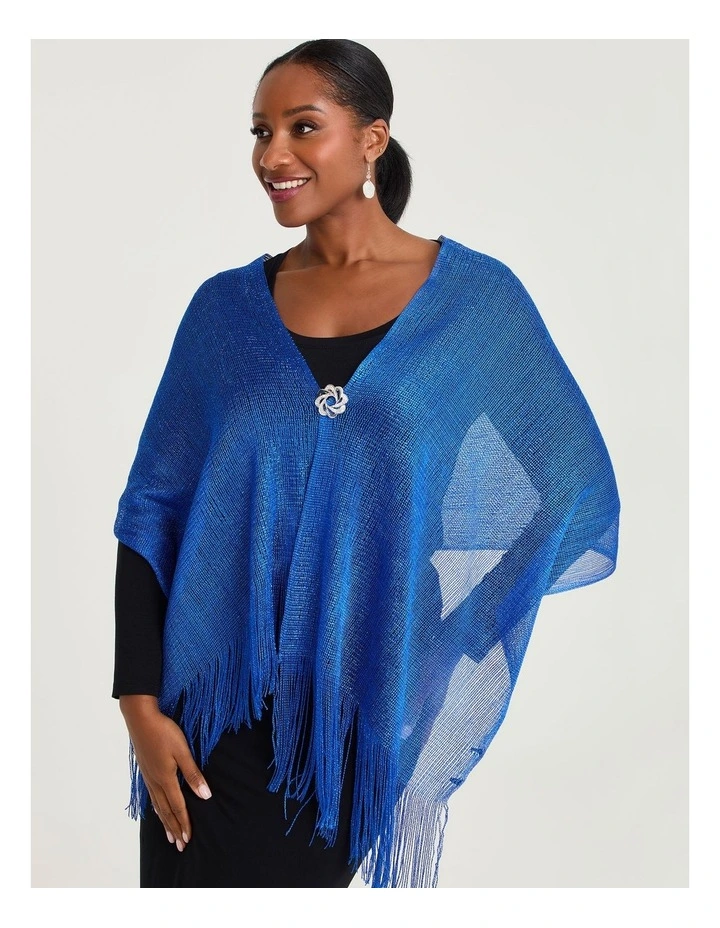 Shiny Metallic Scarf Blue image 3