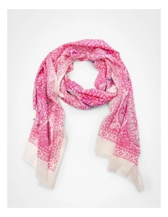Embroidered Summer Scarf Pink