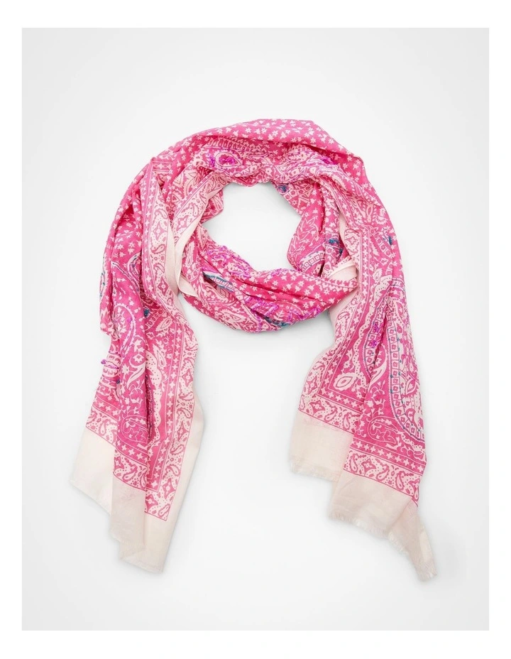 Embroidered Summer Scarf Pink image 1
