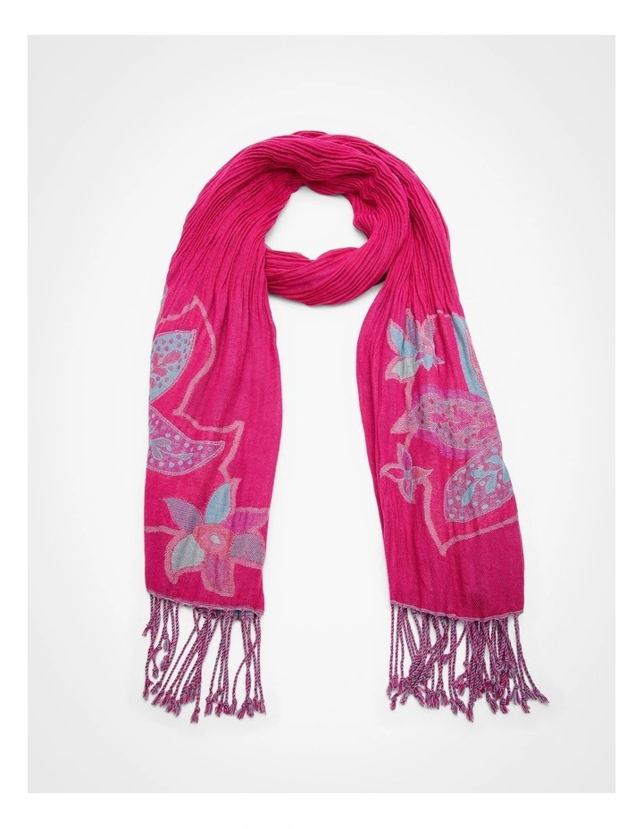 Pink Jacquard Scarf Pink image 1