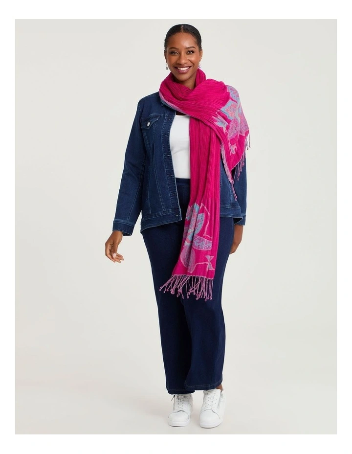 Pink Jacquard Scarf Pink image 2