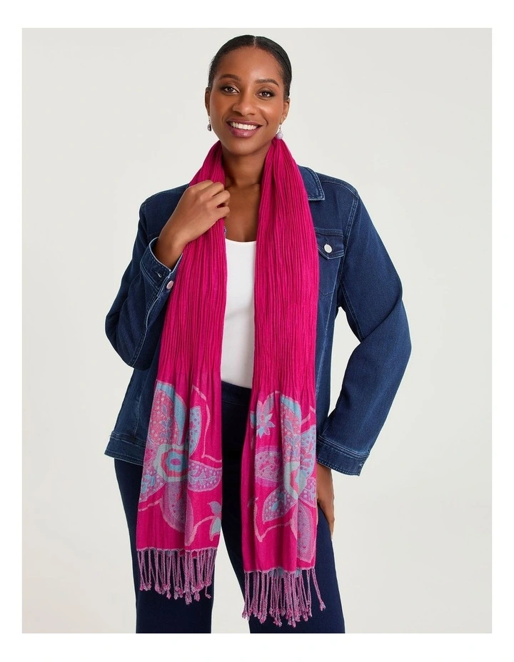 Pink Jacquard Scarf Pink image 3